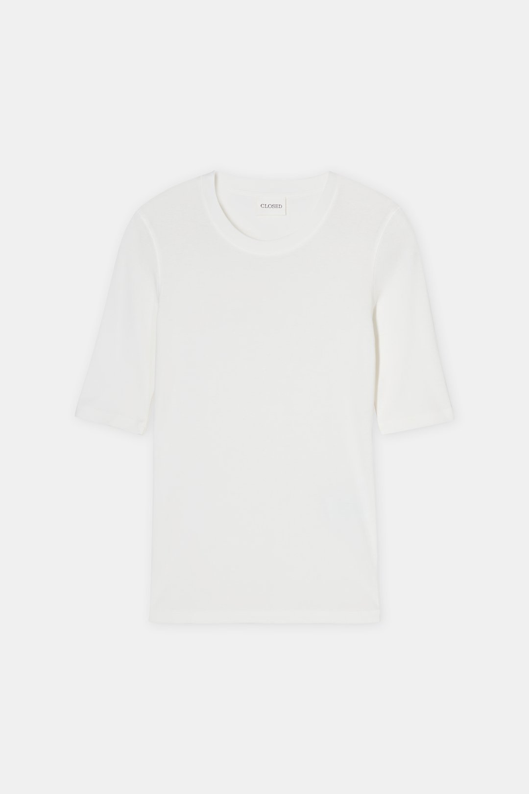 CLOSED RIB JERSEY BASIC TEE IVORY