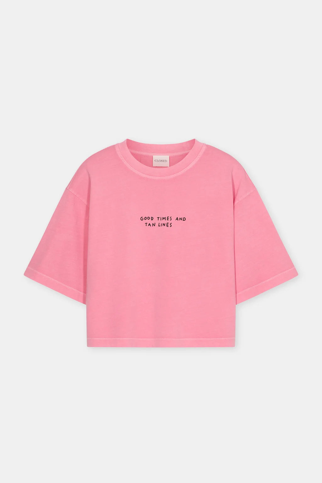 CLOSED BOXY TEE MET TEKST ROZE - S. LABELS