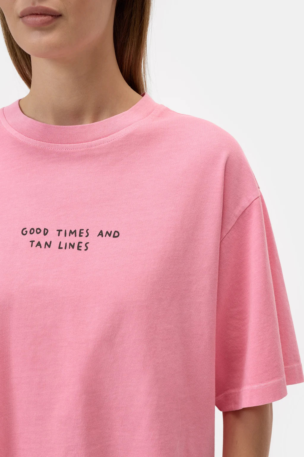 CLOSED BOXY TEE MET TEKST ROZE - S. LABELS