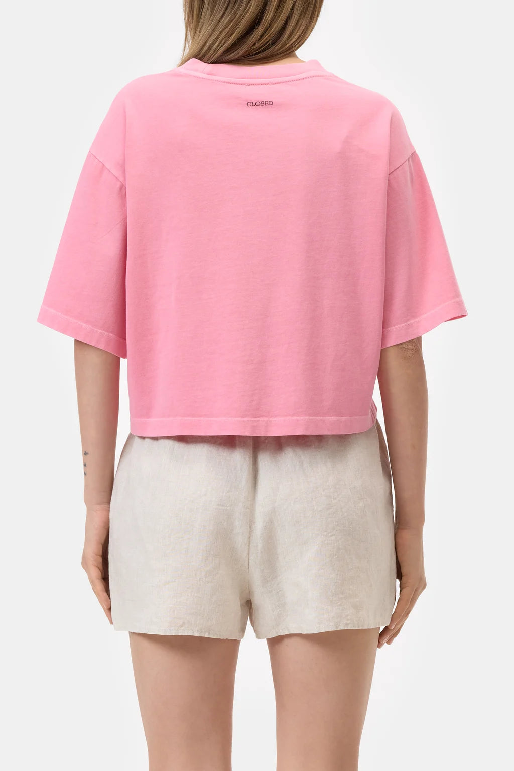 CLOSED BOXY TEE MET TEKST ROZE - S. LABELS