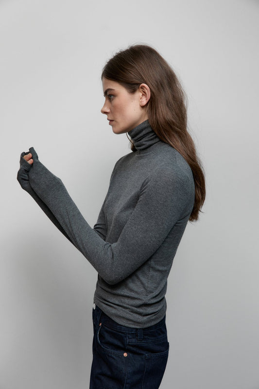 CLOSED WOOL BLEND TURTLENECK GREY