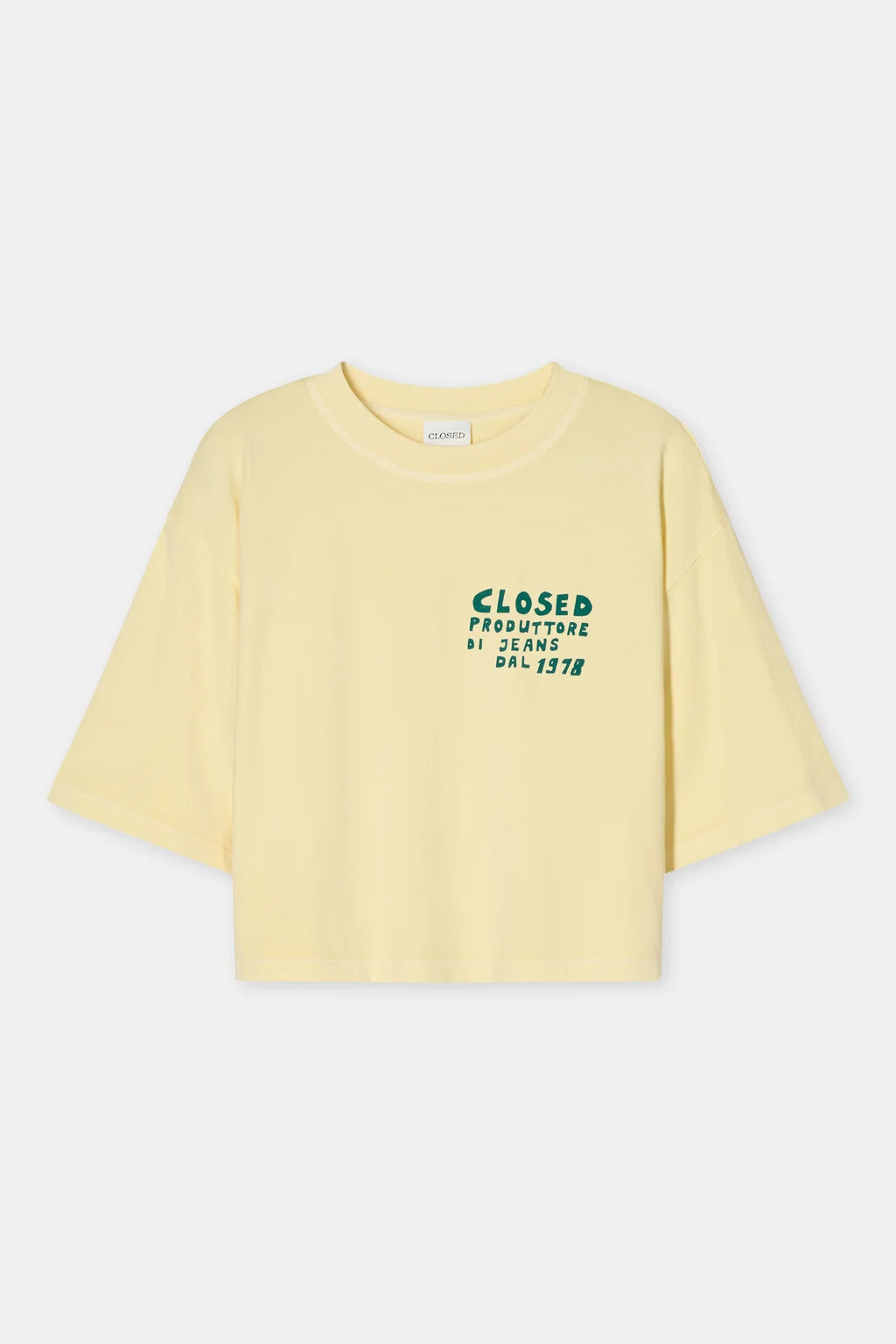 CLOSED BOXY TEE MET OPDRUK SOFT LEMON - S. LABELS
