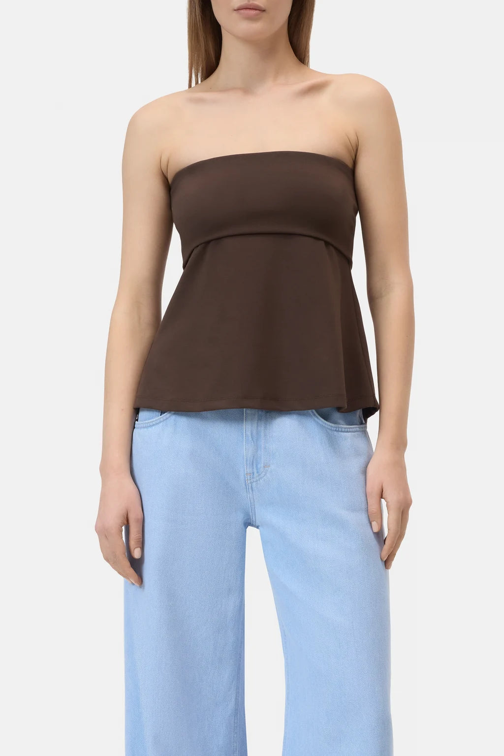 CLOSED STRAPLESS PEPLUM TOP BRUIN - S. LABELS