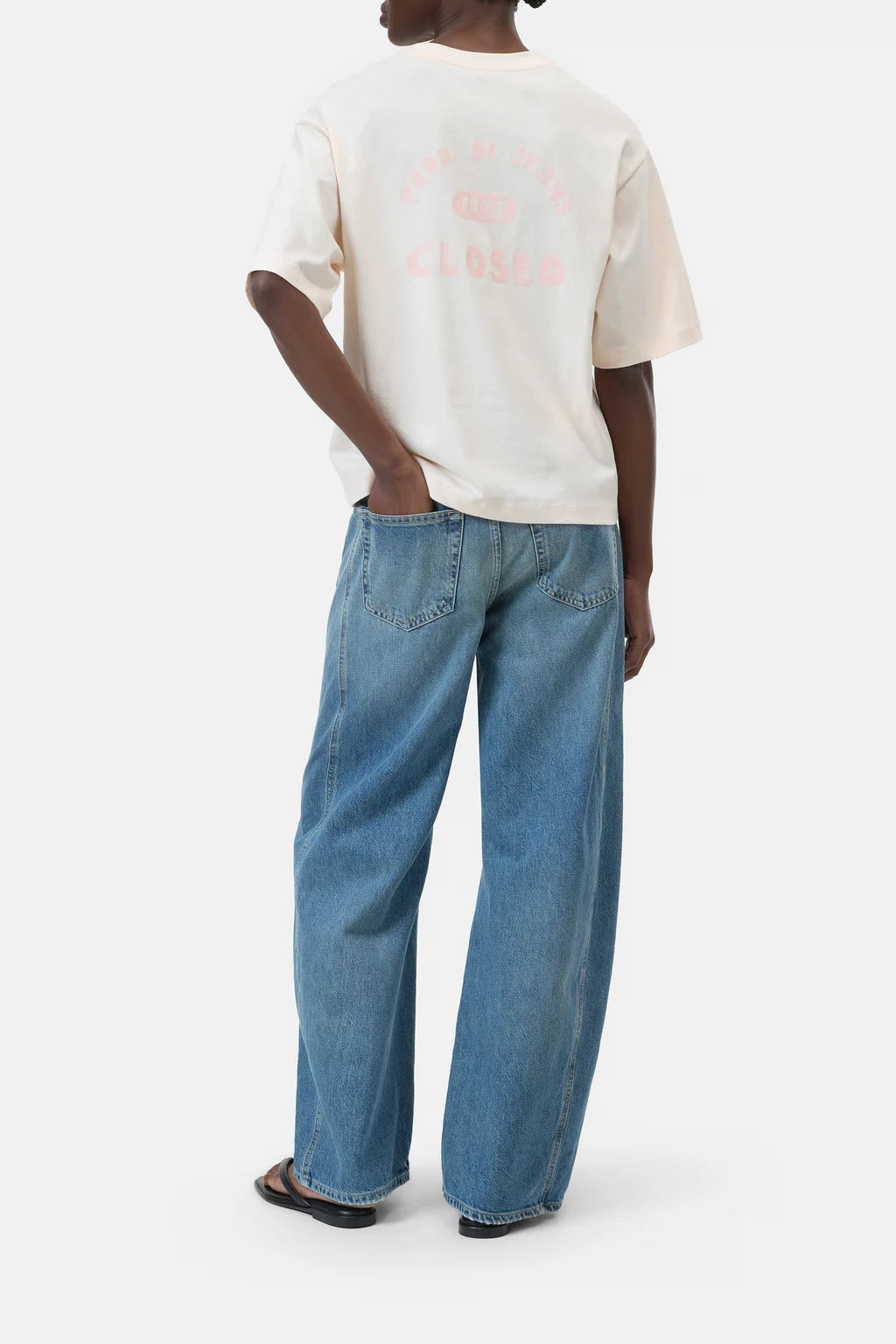 CLOSED BOXY TEE MET OPDRUK BLUSH PINK - S. LABELS