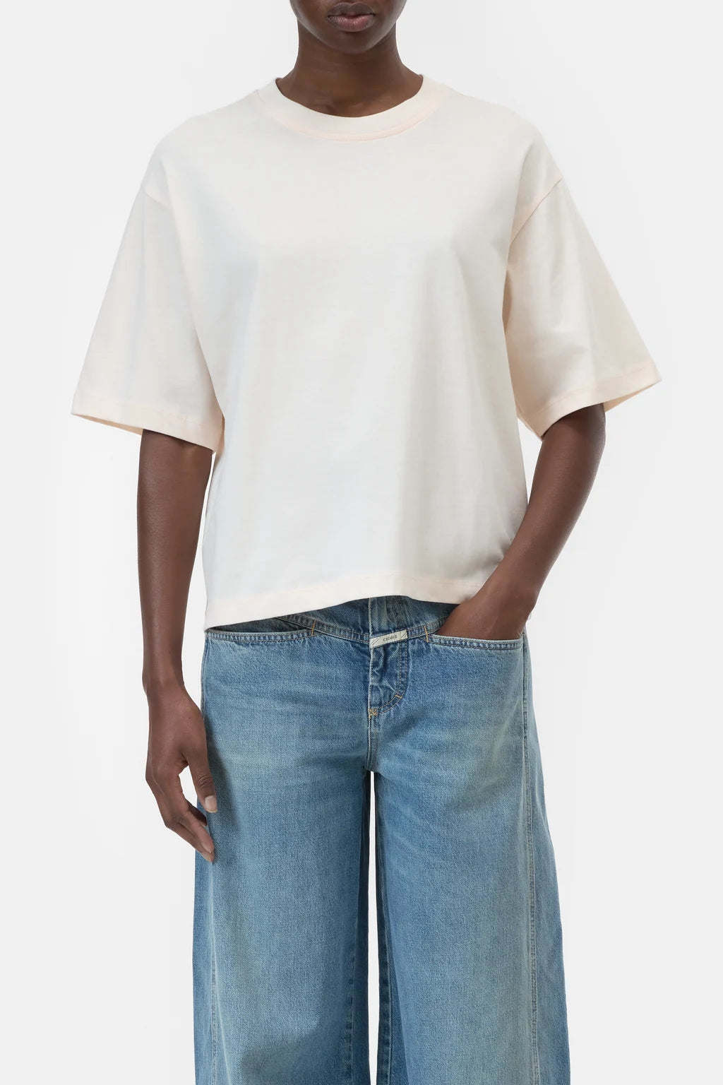 CLOSED BOXY TEE MET OPDRUK BLUSH PINK - S. LABELS