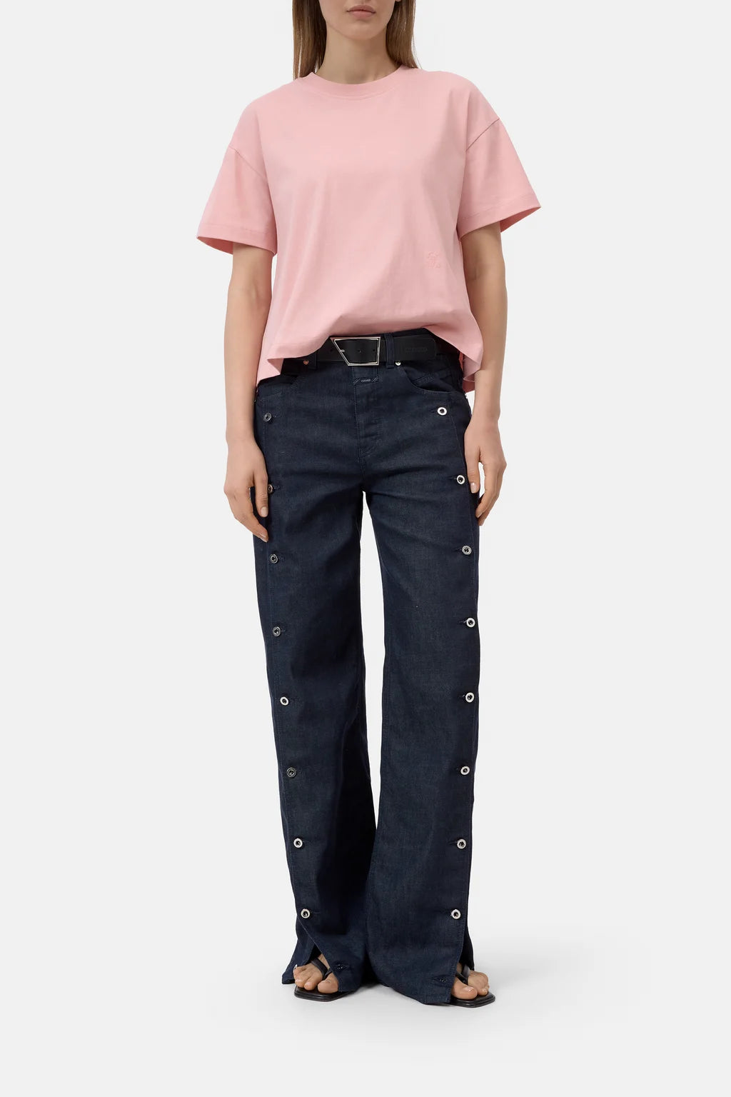 CLOSED COTTON TEE POWDER PINK