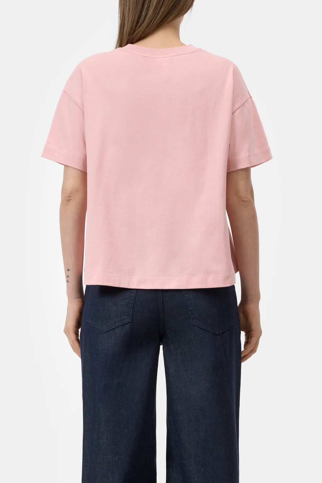 CLOSED COTTON TEE POWDER PINK