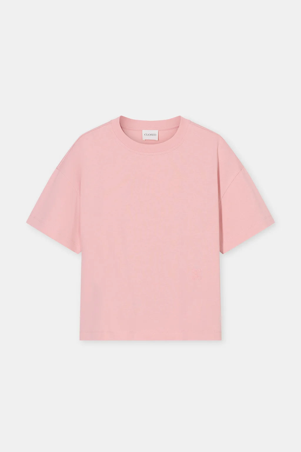 CLOSED COTTON TEE POWDER PINK