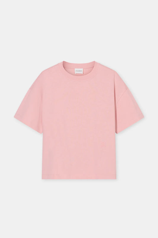 CLOSED COTTON TEE POWDER PINK