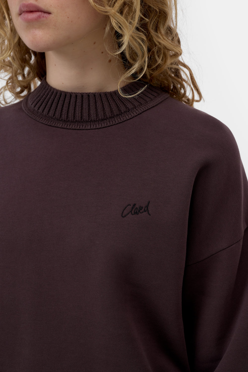 CLOSED KNIT COLLAR SWEATER BROWN