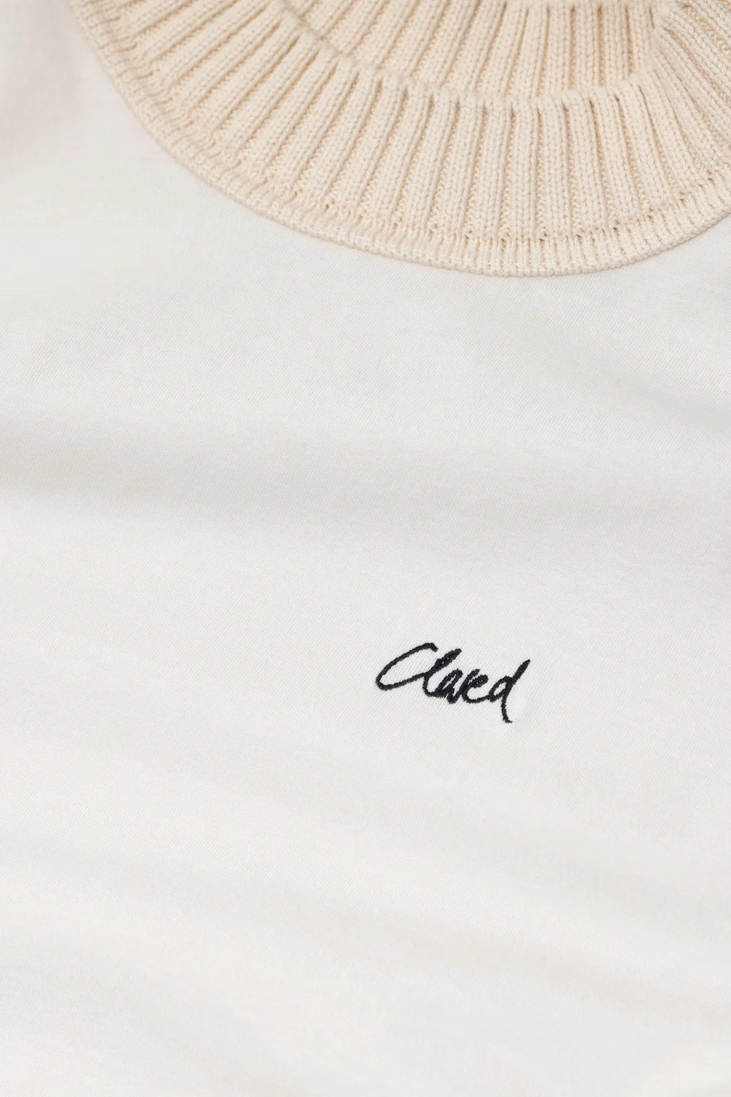 CLOSED KNIT COLLAR TEE CREAM