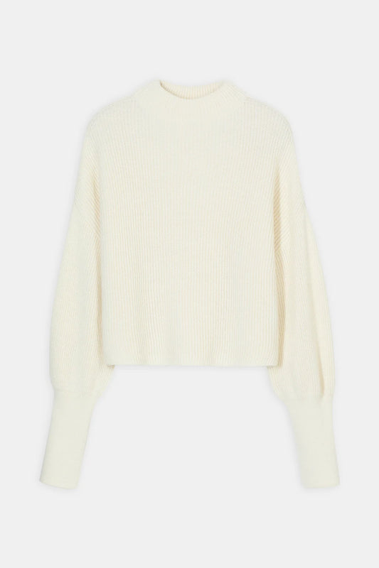 CLOSED FUNNEL NECK ALPACA MIX JUMPER IVORY