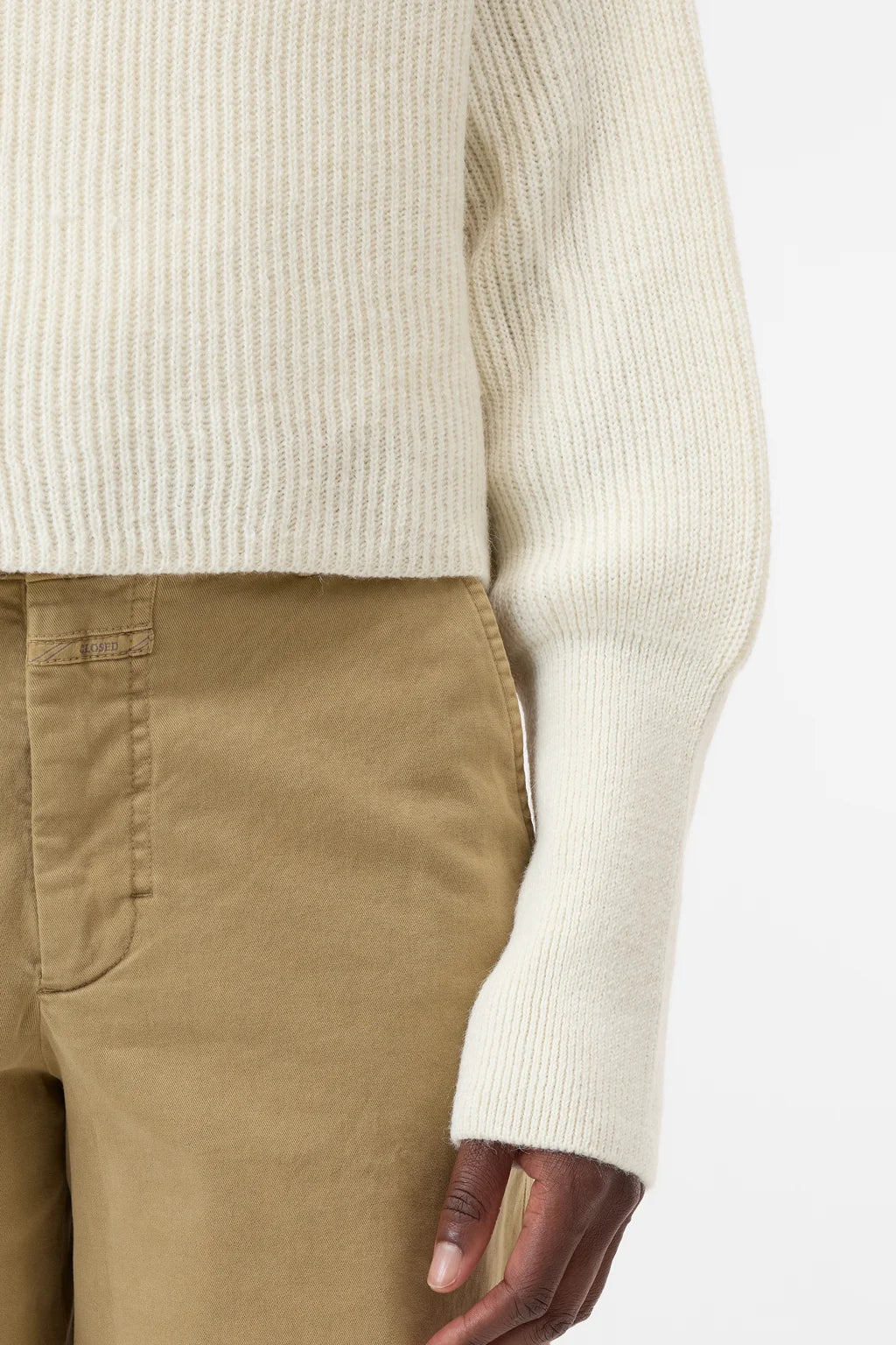 CLOSED FUNNEL NECK ALPACA MIX JUMPER IVORY
