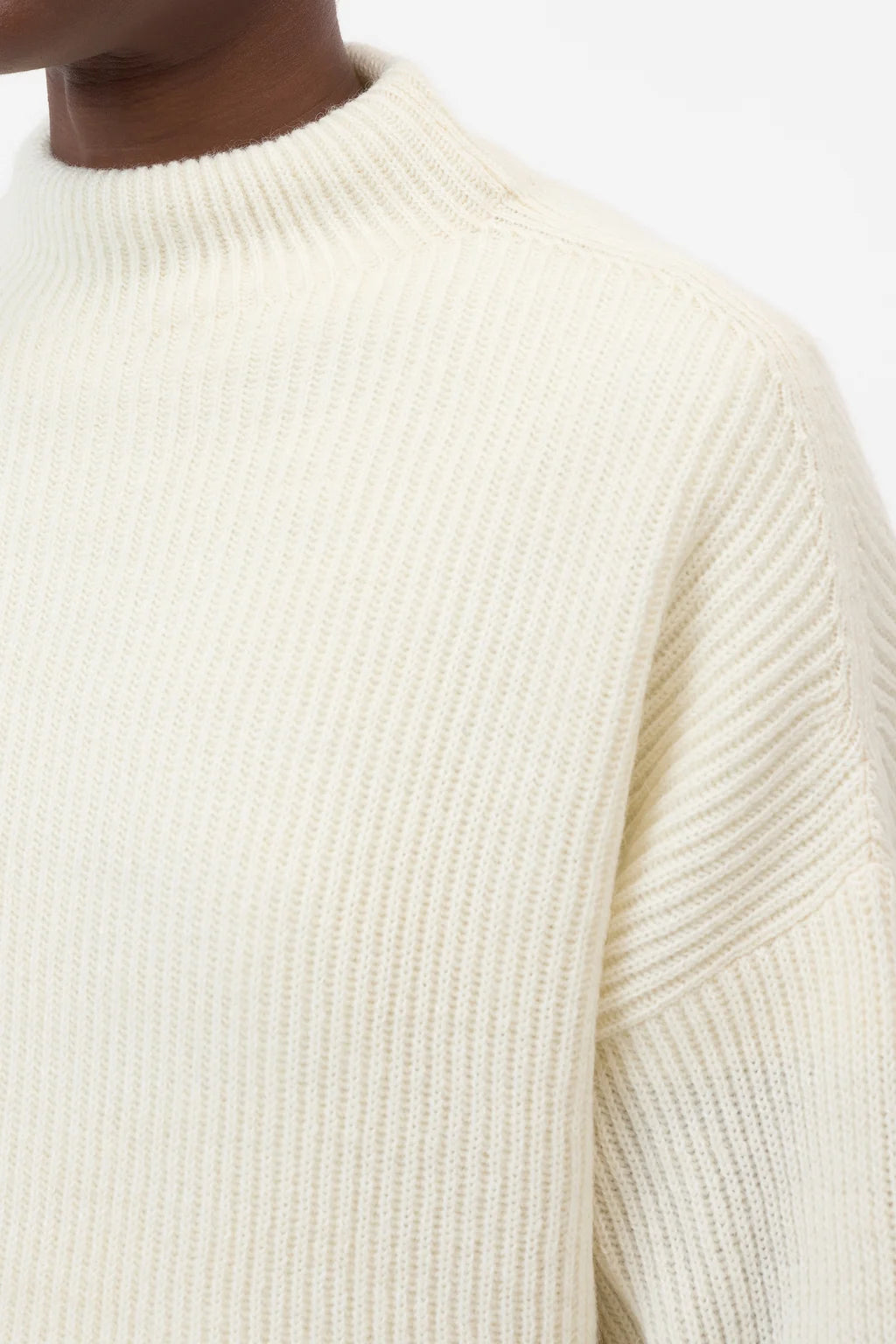 CLOSED FUNNEL NECK ALPACA MIX JUMPER IVORY
