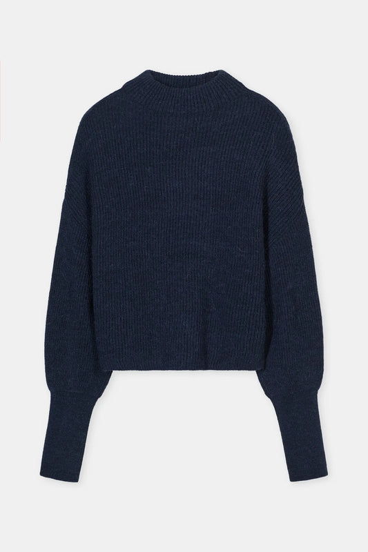 CLOSED FUNNEL NECK ALPACA MIX JUMPER DARK NIGHT