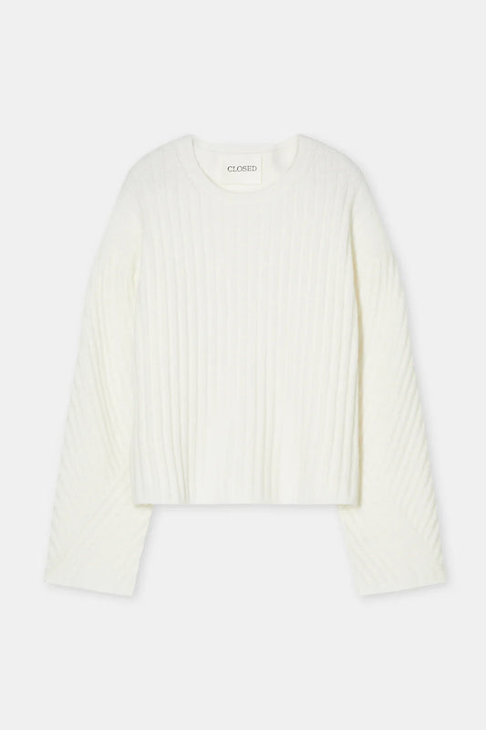 CLOSED WOL EN ALPACA RONDE HALS TRUI IVORY