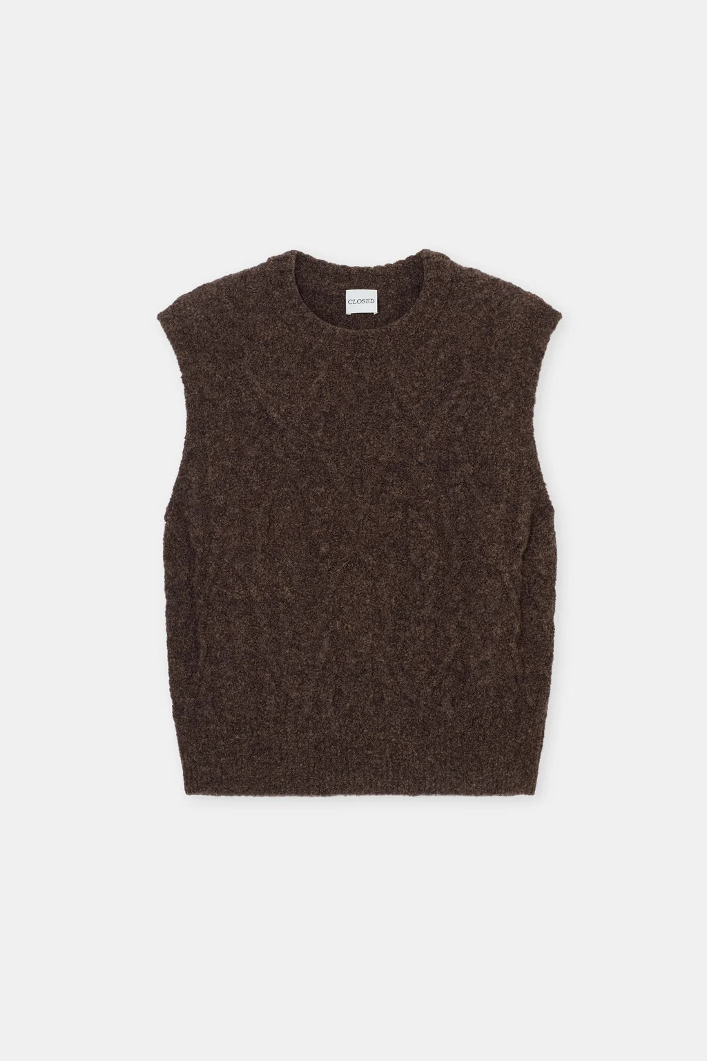 CLOSED CABLE KNIT GILET MAHAGONY BROWN