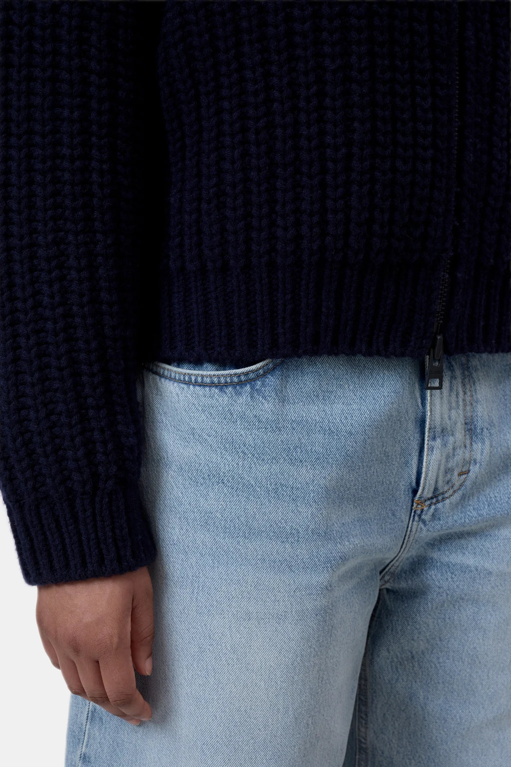 CLOSED WOOL HIGH COLLAR CARDIGAN WITH ZIP DARK NIGHT