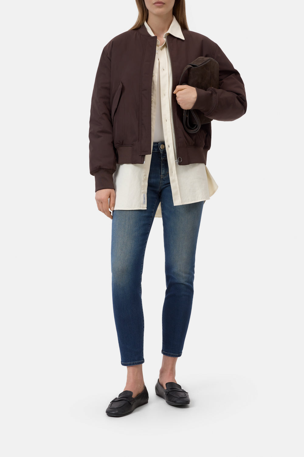 CLOSED BOMBER JACKET MAHAGONY BROWN