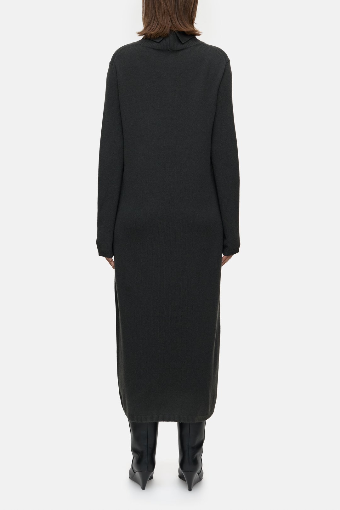 CLOSED WOOL TURTLENECK DRESS BRUIN/GRIJS