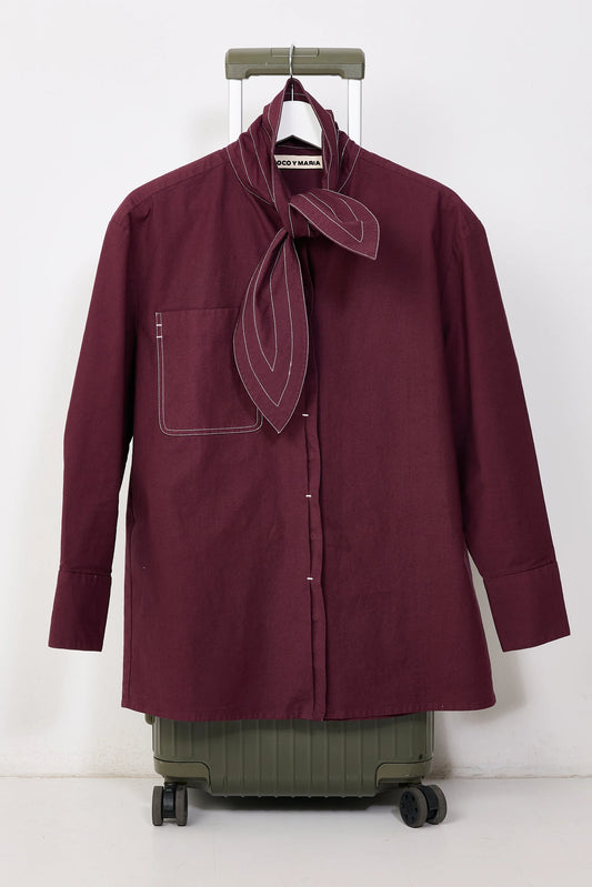 COCO Y MARIA PEPITA BLOUSE BORDEAUX