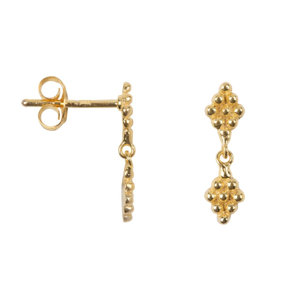 BETTY BOGAERS Double Dotted Wieber Stud Earring Gold Plated - S. LABELS
