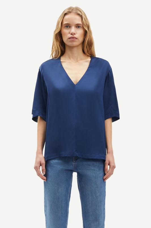 SAMSOE SAMELINA TOP DARK BLUE - S. LABELS