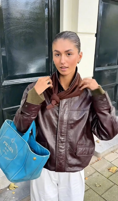 BONNIE STUDIOS WOOL SCARF CHOCO BROWN