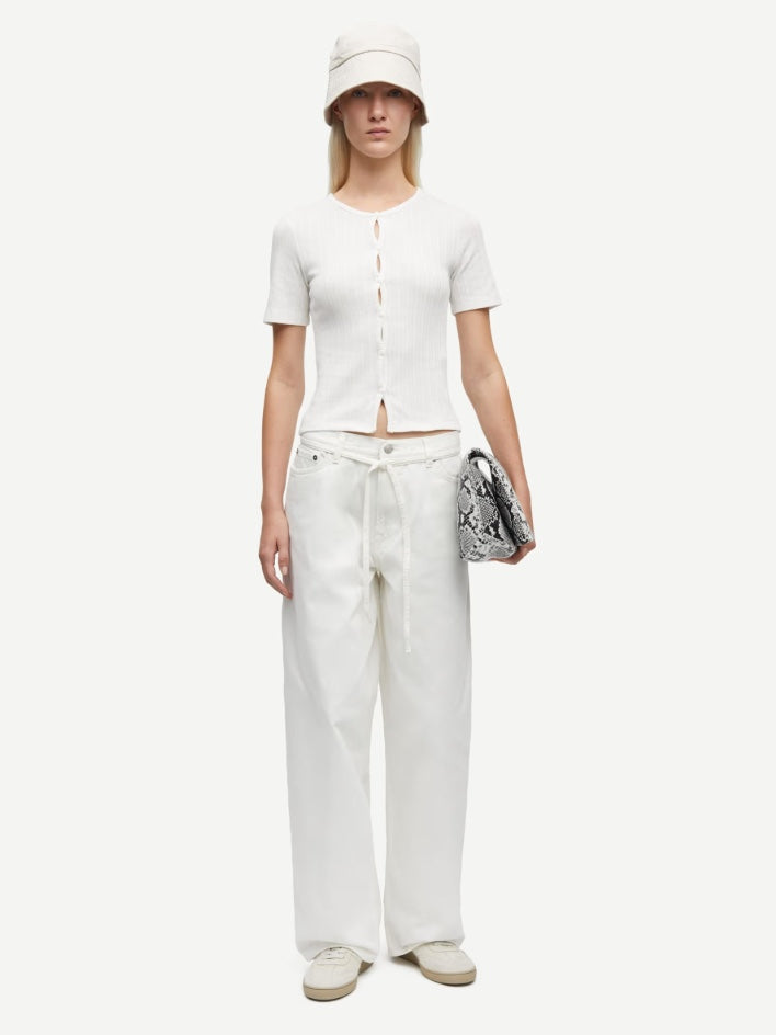SAMSOE SAHARPER JEANS BELT WHITE