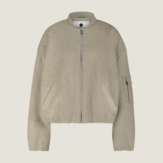 ALTER EGO PEARL WOLLEN BOMBER SAND
