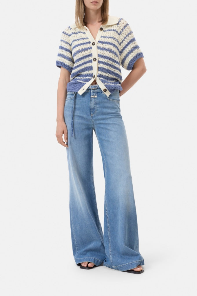 CLOSED GLOW-UP WIDE FIT FLARED MID BLUE STRETCH JEANS - S. LABELS