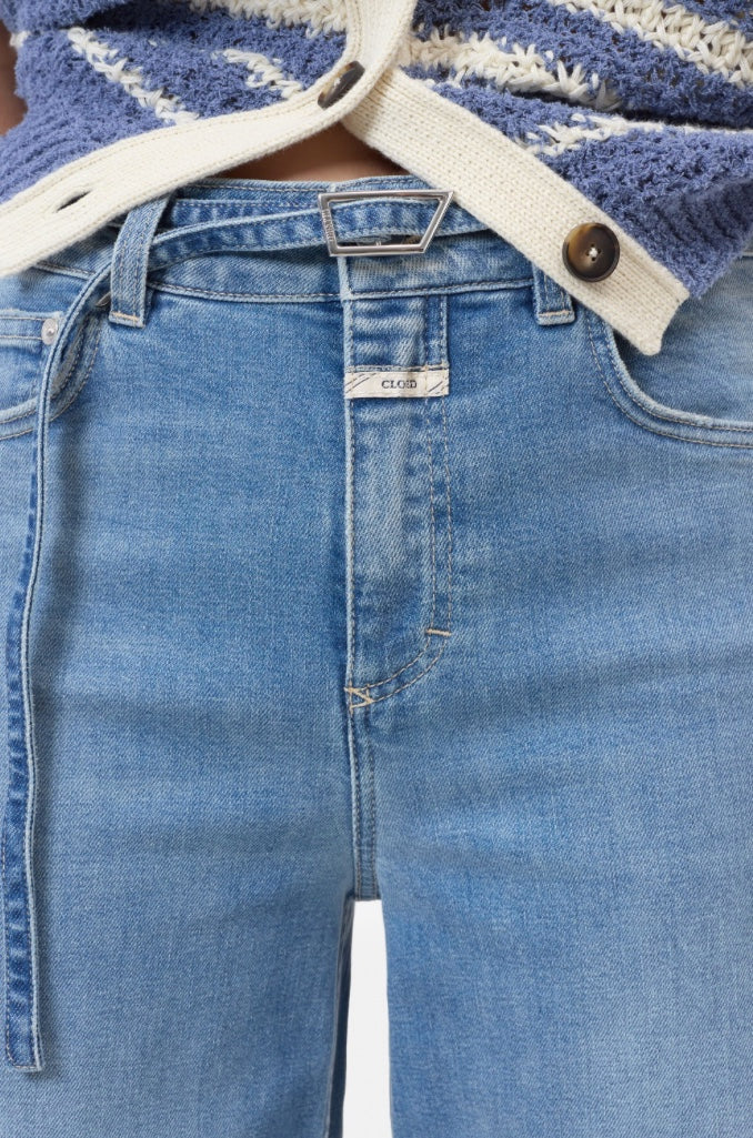 CLOSED GLOW-UP WIDE FIT FLARED MID BLUE STRETCH JEANS - S. LABELS