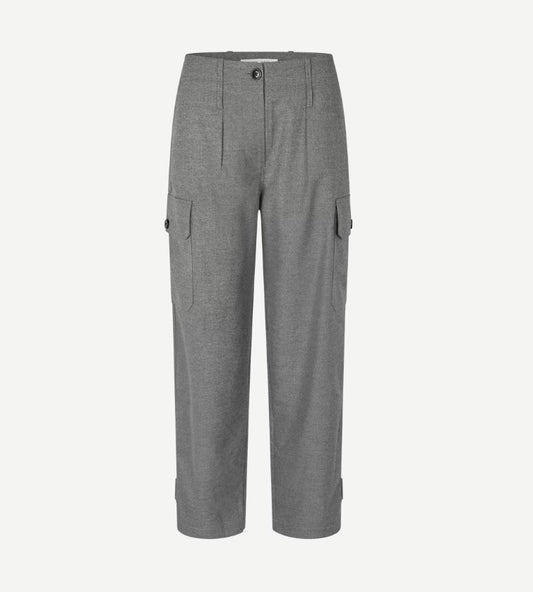 SAMSOE SALIX CARGOTROUSERS GREY MELANGE