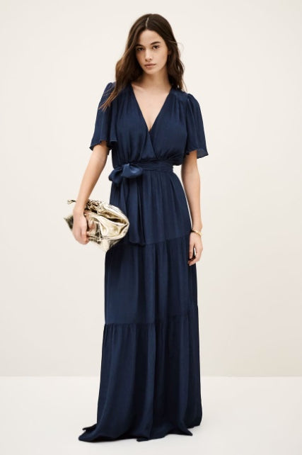 BA&SH NATALIA MAXI DRESS BLAUW