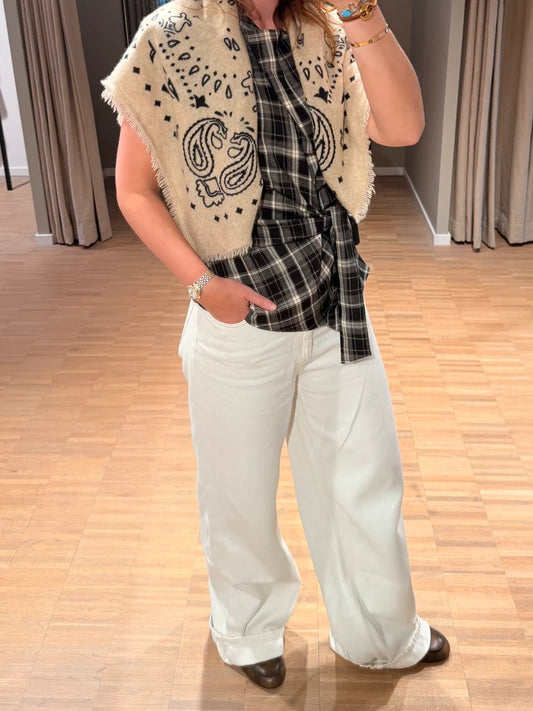STUDIO LAVENDEL BIG CASHMERE BANDANA BEIGE
