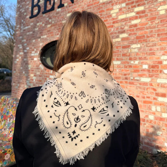 STUDIO LAVENDEL CASHMERE BANDANA BEIGE