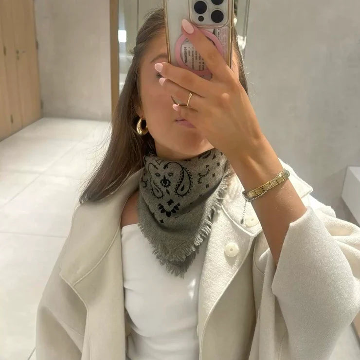 STUDIO LAVENDEL CASHMERE BANDANA KHAKI - S. LABELS