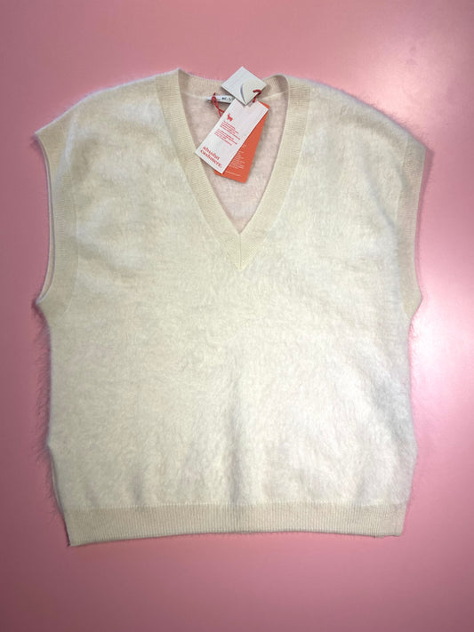 ABSOLUT CASHMERE SPENCER GILET CREAM