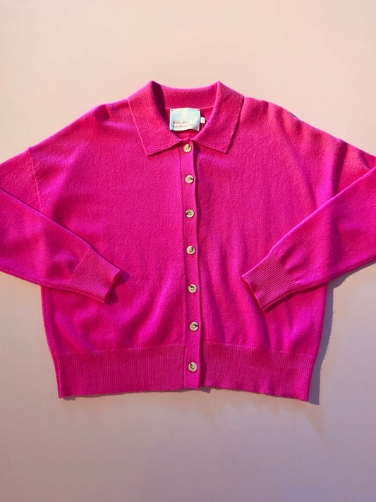 ABSOLUTE CASHMERE MUJURA POLO VEST FLUO ROZE