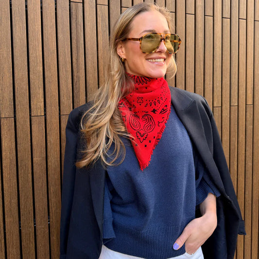 STUDIO LAVENDEL CASHMERE BANDANA RED
