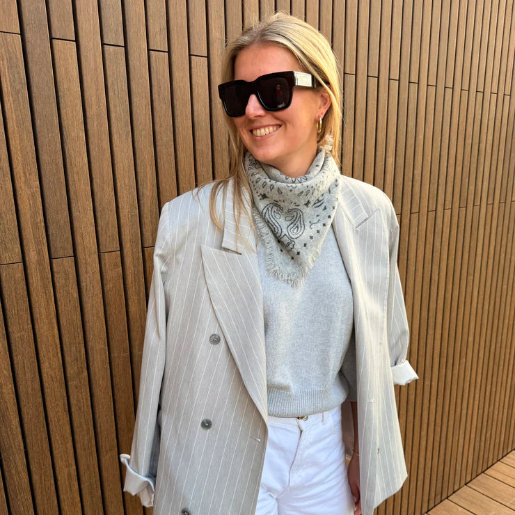 STUDIO LAVENDEL CASHMERE BANDANA GREY - S. LABELS