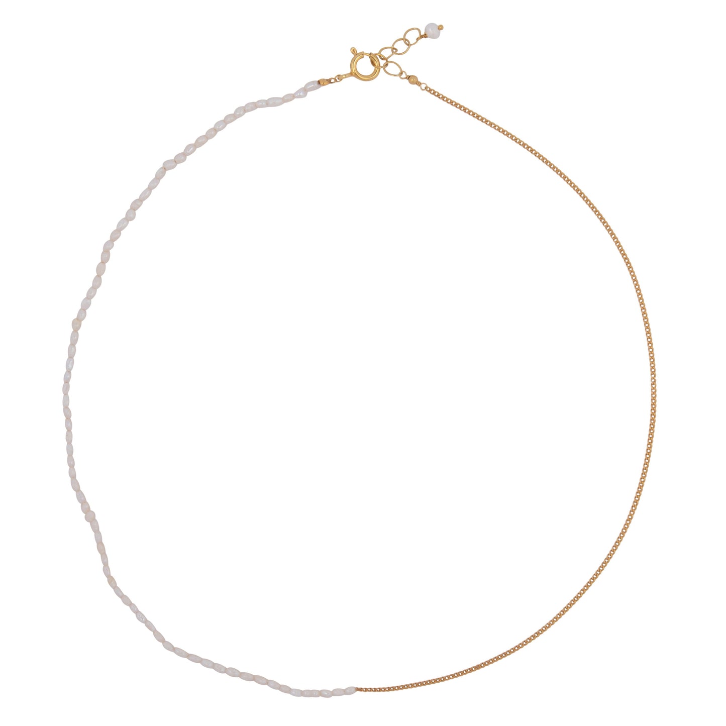 BETYY BOGAERS Half Pearl Half Chain Necklace Gold Plated - S. LABELS