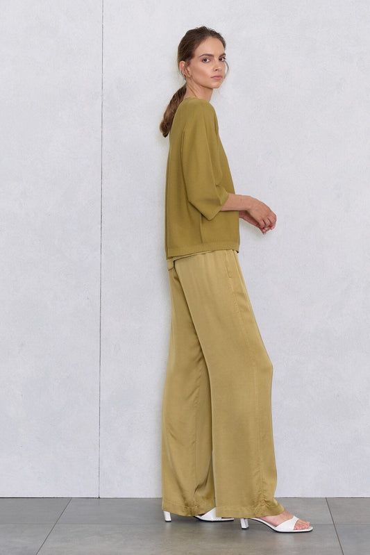 NO MAN'S LAND RONDE HALS TOP OLIVE - S. LABELS