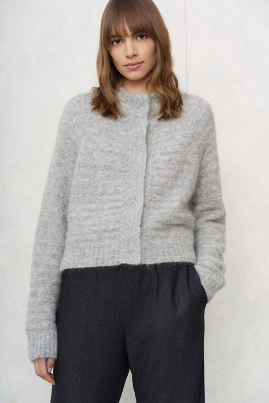 NO MAN'S LAND MOHAIR MIX VEST GRIJS