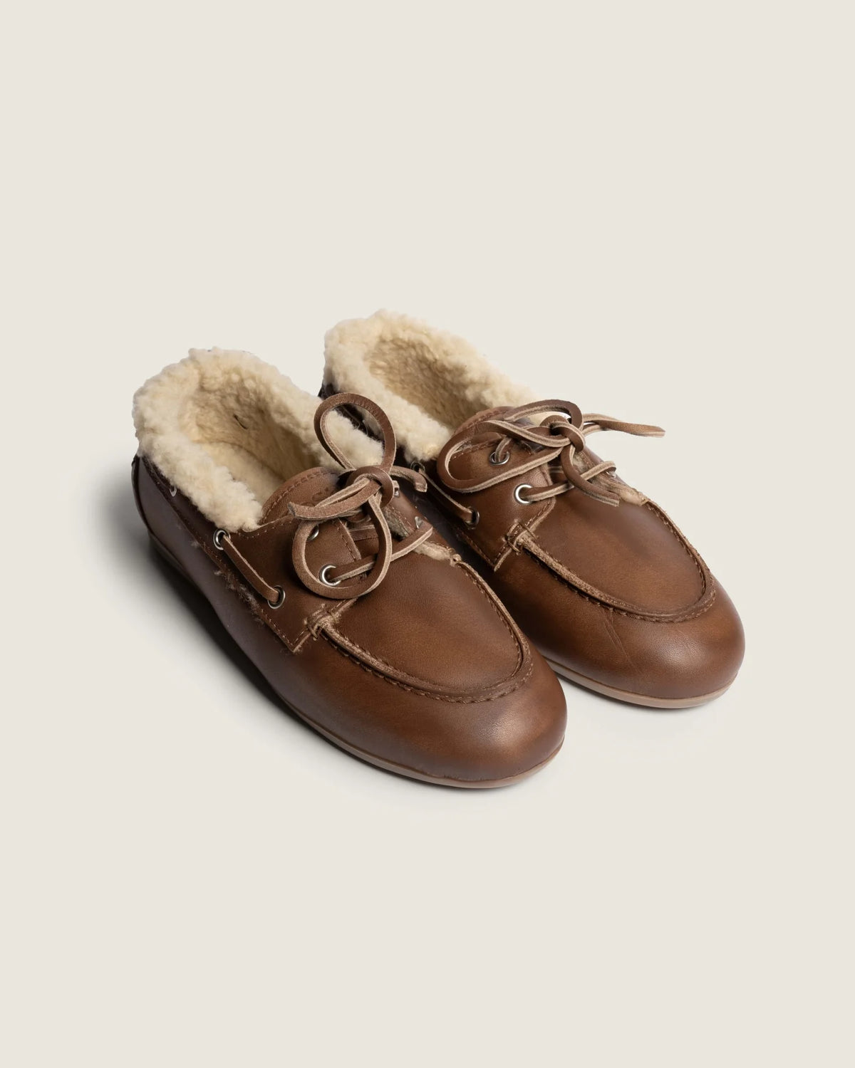 POSA BOAT LOAFER LEATHER FUR BROWN