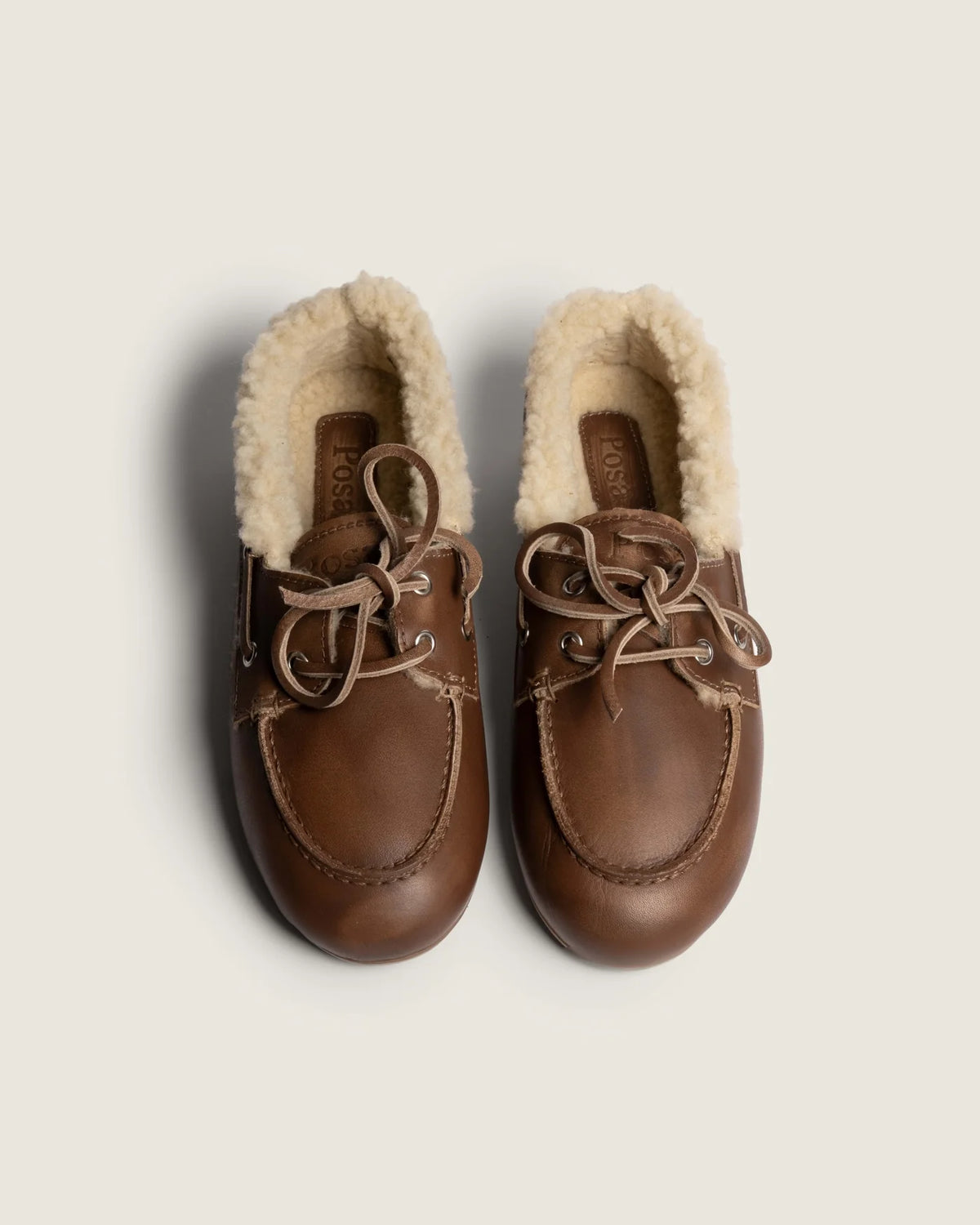 POSA BOAT LOAFER LEATHER FUR BROWN