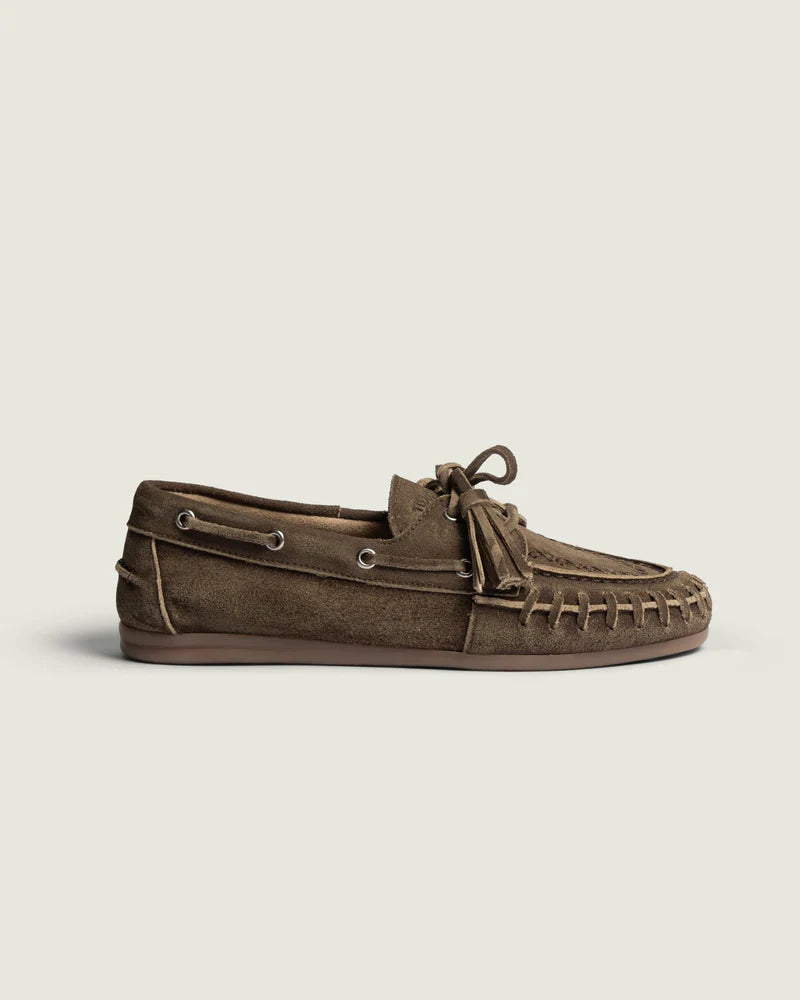 POSA BOAT LOAFER FRINGE SUEDE CHOCOLATE - S. LABELS
