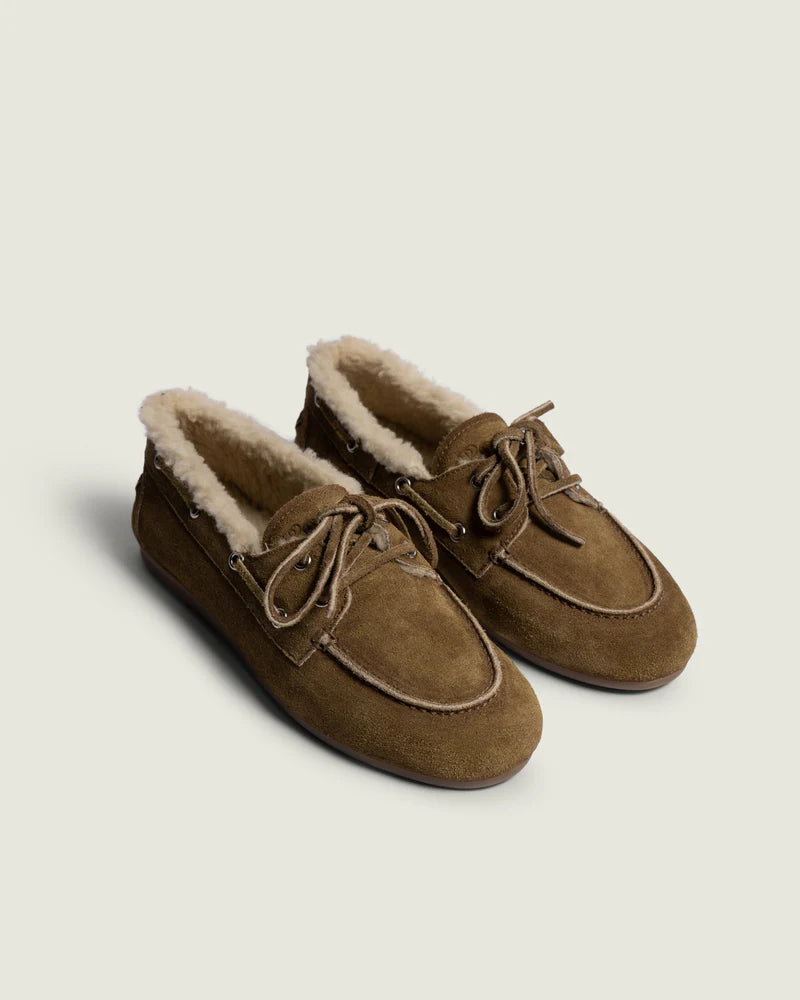 POSA BOAT LOAFER SUEDE FUR DESERT TAN