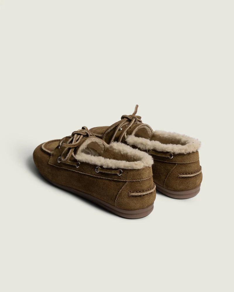 POSA BOAT LOAFER SUEDE FUR DESERT TAN