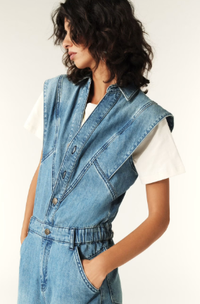 BA&SH FIGO JUMPSUIT DENIM